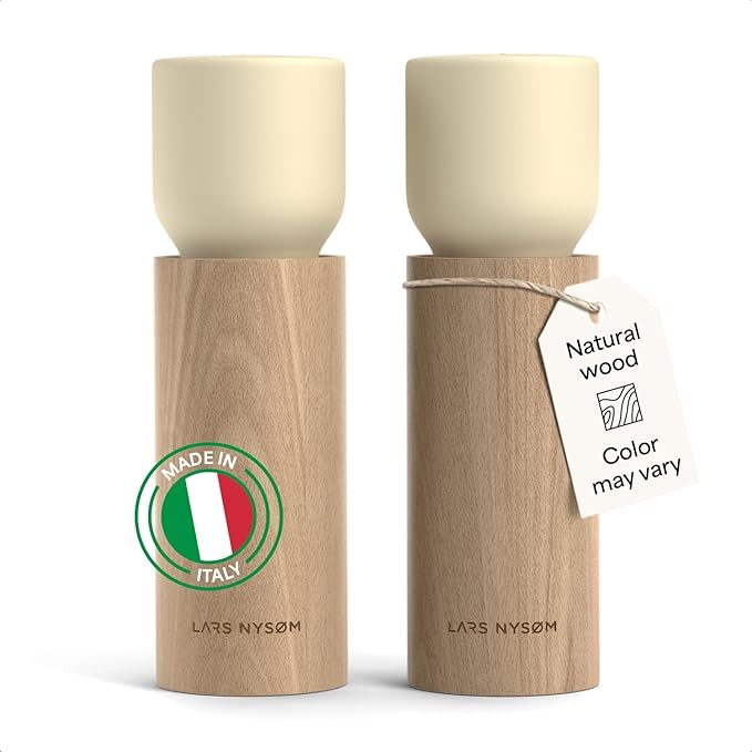 LARS NYSØM Wooden Salt and Pepper Grinder Set Manual by LN