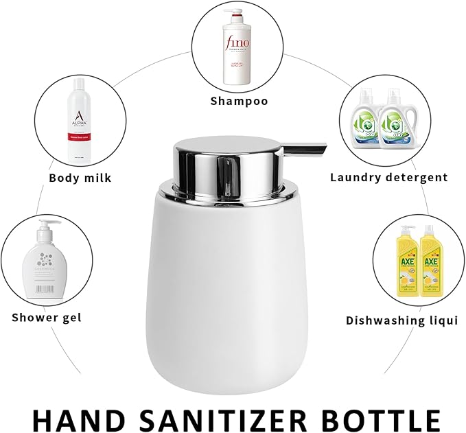 Soap Dispenser Ceramic with Easy-to-Press Pump Hand Lotion Liquid Dispenser - Image 4