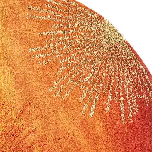 SAFAVIEH Soho Collection 6' Round Rust / Multi SOH712R Handmade Starburst...