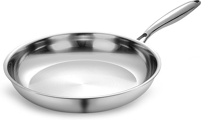 SuperCook Stainless Steel 12 Inch Tri-Ply Frying Pan, Large Frying Pan by SuperCook