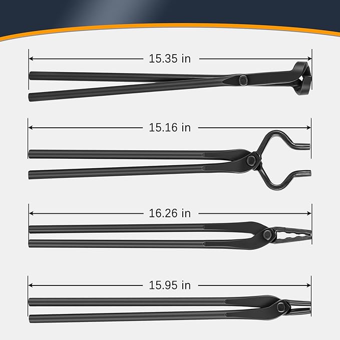 Blacksmith Tongs Knife Making Tongs Set V-Bit Blade Tongs, Flat Tongs, Blade - Image 8