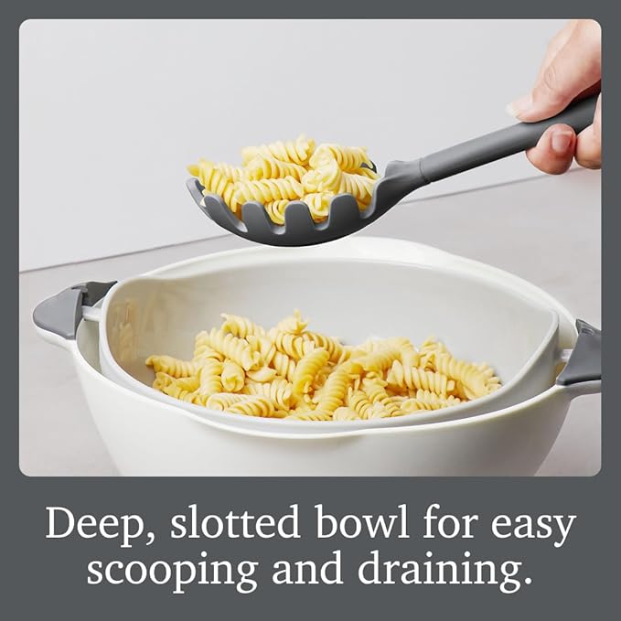 Tovolo Pasta Claw Spaghetti Spoon Scoop Charcoal Gray Silicone Pasta Spoon - Image 2