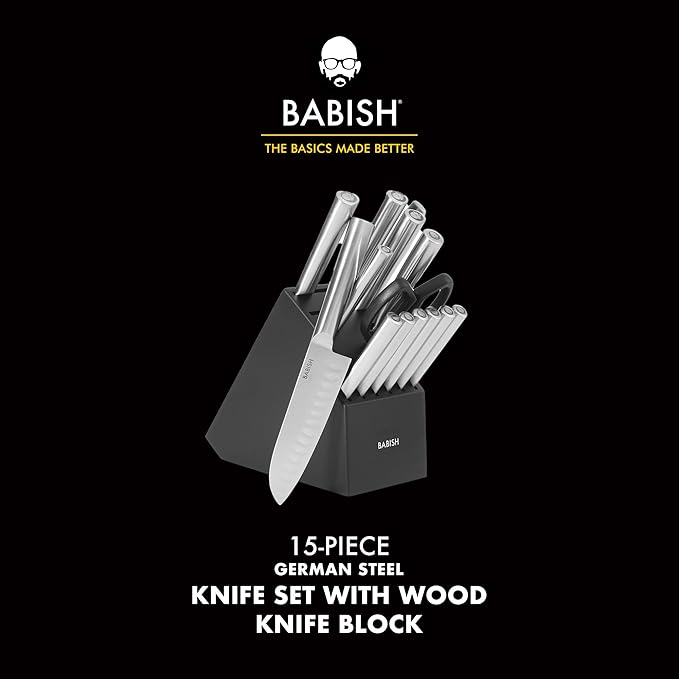 Babish High-Carbon 1.4116 German Steel 15 Piece Full Tang Forged Cutlery - Image 2
