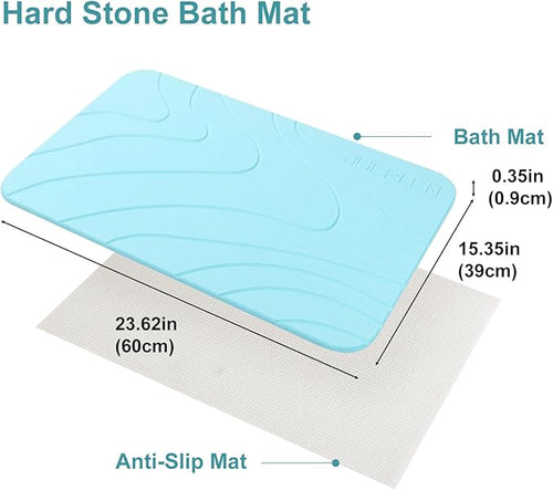 2 Pack Diatomaceous Earth Shower Mat, Stone Bath Mat, Nonslip Super Absorbent - Image 2