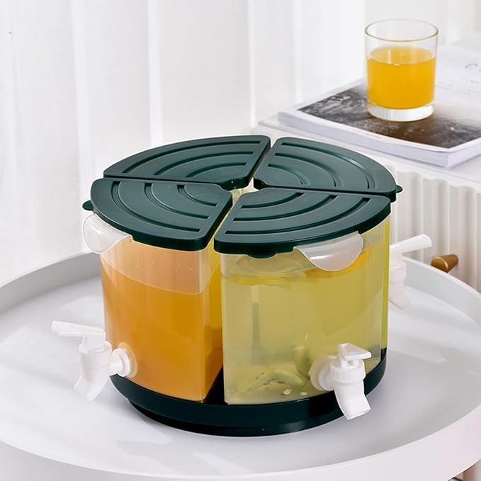 Beverage Dispenser for Fridge, 5.5 L/1.5 Gallon Rotating Plastic Drink Dispenser by PRTECY