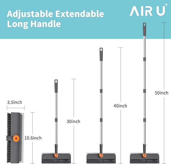 Floor Scrub Brush with Long Handle, 3 in 1 Scrape and Heavy-Duty Stiff Bristle - Image 6