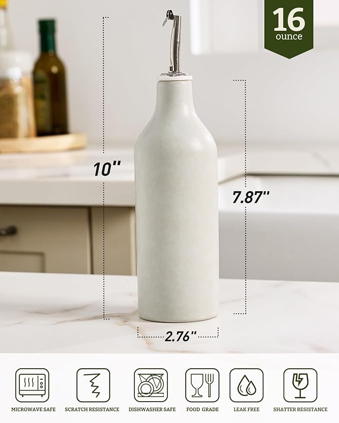 famiware Milkyway 16oz Ceramic Olive Oil Dispenser Bottle, 1 Piece Oil Dispenser - Image 3