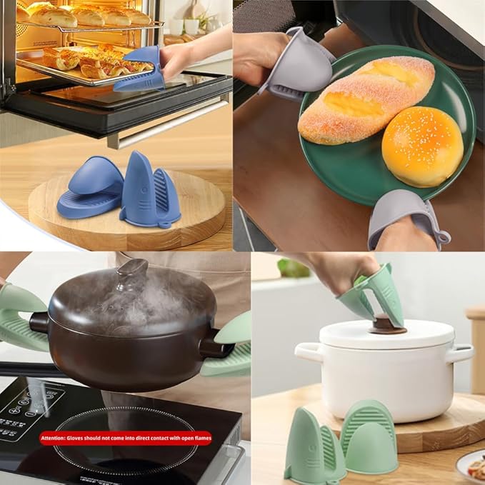 Oven Mitts，Mini Oven Gloves Silicone Heat Resistant Cooking Pinch Mitts - Image 6