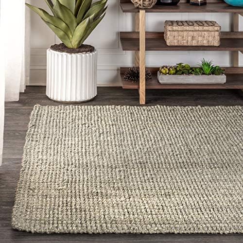 JONATHAN Y Pata Hand Woven Chunky Jute Gray Indoor Area Rug, 6x9, Bohemian, R...