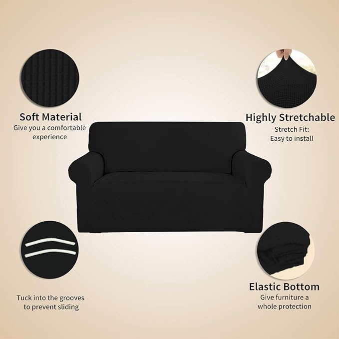 Easy-Going Stretch 4 Seater Sofa Slipcover 1-Piece Sofa Cover Furniture - Image 4