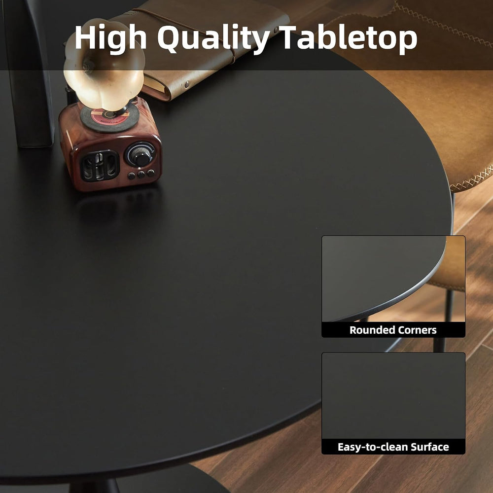 Round Dining Table, 31.5" Circle Tulip Table with Thickened Tabletop &am...
