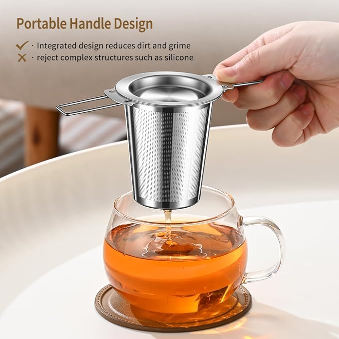 2Pack Long-Handled Tea Strainer, BOMANSI BOMS Stainless Steel Tea Infuser - Image 6