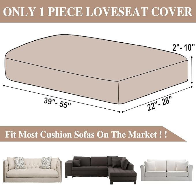 Couch Cushion Cover Loveseat Cover or 2 Seat Sofa Cover Washable Stretch - Image 6