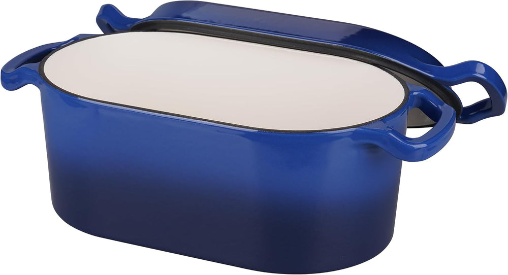 VORRINGARD Oval Dutch Oven Pot with Lid, Enamel Coating Cast Iron Bread Pans ...