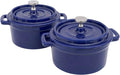 Flavehc Mini Cocotte 16 oz Mini Dutch Oven 0.5 qt. Cast Iron Garlic Roaster by FLAVEHC