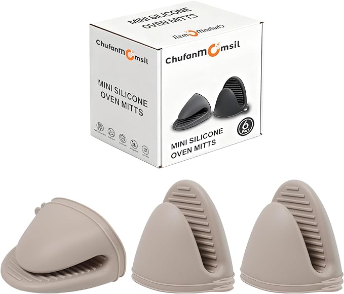 Silicone Oven Mitts Heat Resistant 3 Pair Mini Pot Pinch Grip- ChufanMomsil by ChufanMomsil