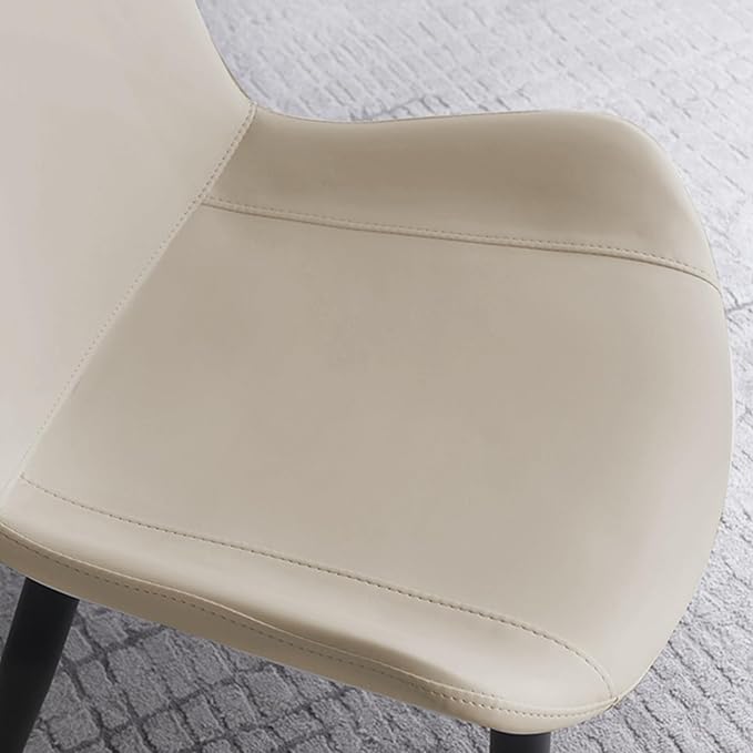 Dining Chairs, Modern PU Leather Dining Room Chair with Sturdy Metal Legs, Up...