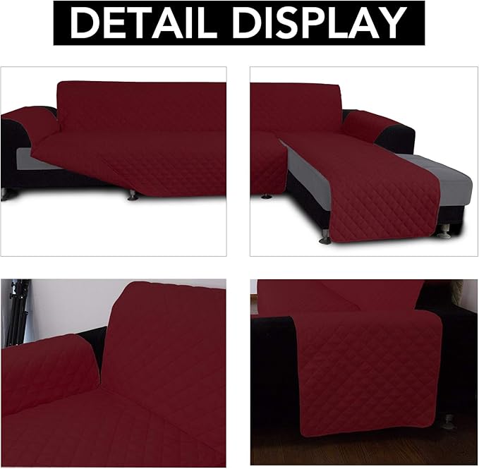 Easy-Going L Shape Sofa Slipcover Chaise Reversible Protector Cover - Image 3