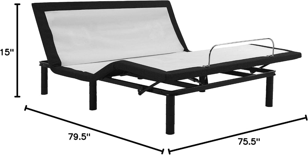Blissful Nights e4 King Adjustable Bed Frame with Massage, Anti-Snore, Zero G...