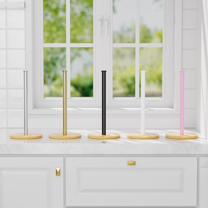 Wooden Paper Towel Holder Countertop, Non-Slip Base, Stainless Steel, - Image 8