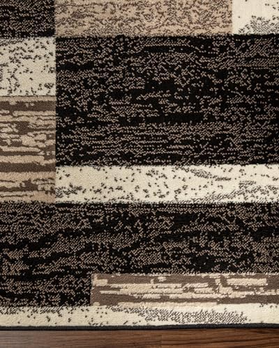 SUPERIOR Rockwood Modern Geometric Indoor Area Rug, 2'x3', A Chocolate