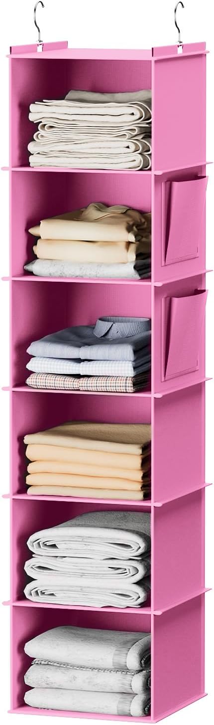 YOUDENOVA Hanging Closet Organizer and Storage, 6-Shelf Closet Hanging Storage - Image 8