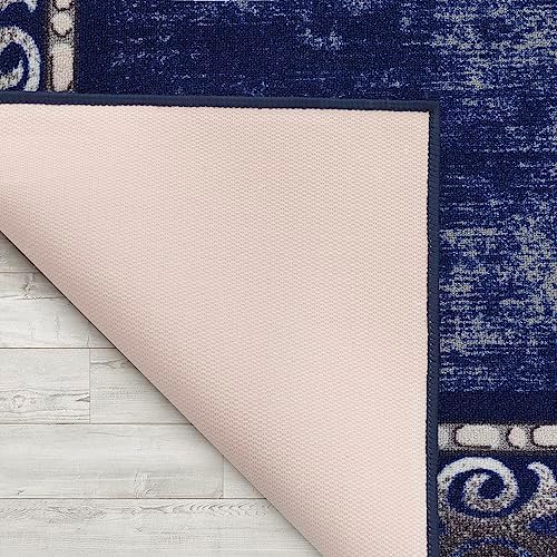 Antep Rugs Alfombras Bordered Modern 8x10 Non-Slip (Non-Skid) Low Pile Rubber...