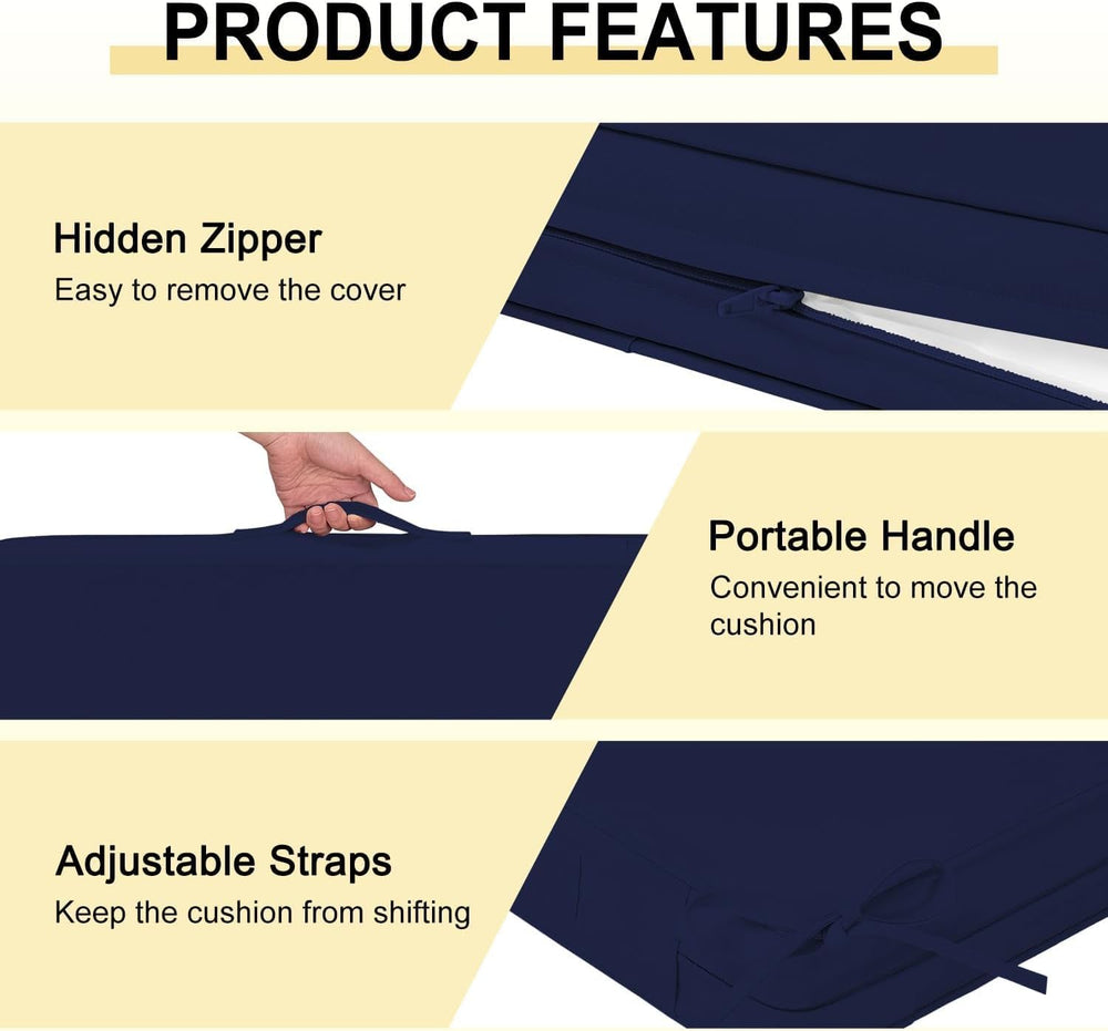 downluxe Waterproof Outdoor Chair Cushions for Patio Furniture, 24" x 24...