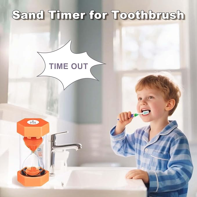 5 Minute Hourglass Sand Timer, Plastic Hexagon Hourglass Sand Clock 5 Min - Image 4