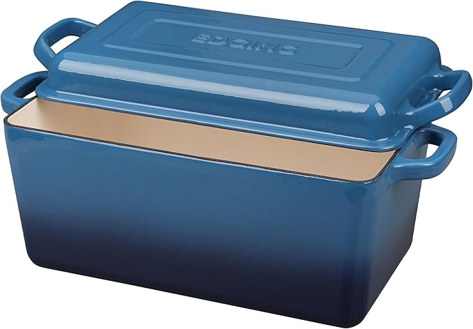EDGING CASTING Enameled Cast Iron Dutch Oven, Oblong Bread Oven