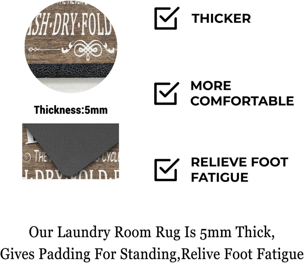 Non Slip Laundry Room Rug - Farmhouse Kitchen Floor Mat -Laundry Room Rug- Runner Decor -Washable Floor Carpet for Washroom Mudroom Kitchen Bathroom Hallway-20 x59