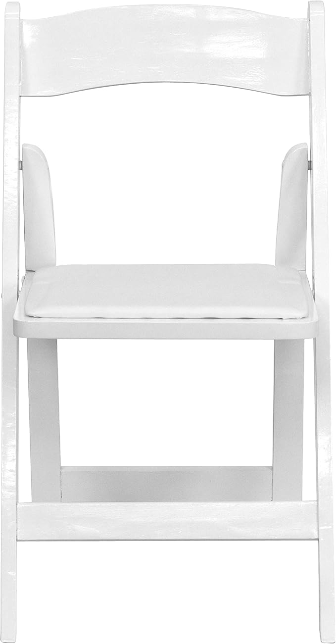 Flash Furniture 2 Pack HERCULES Series White Wood Folding Chair with Vinyl Pa...