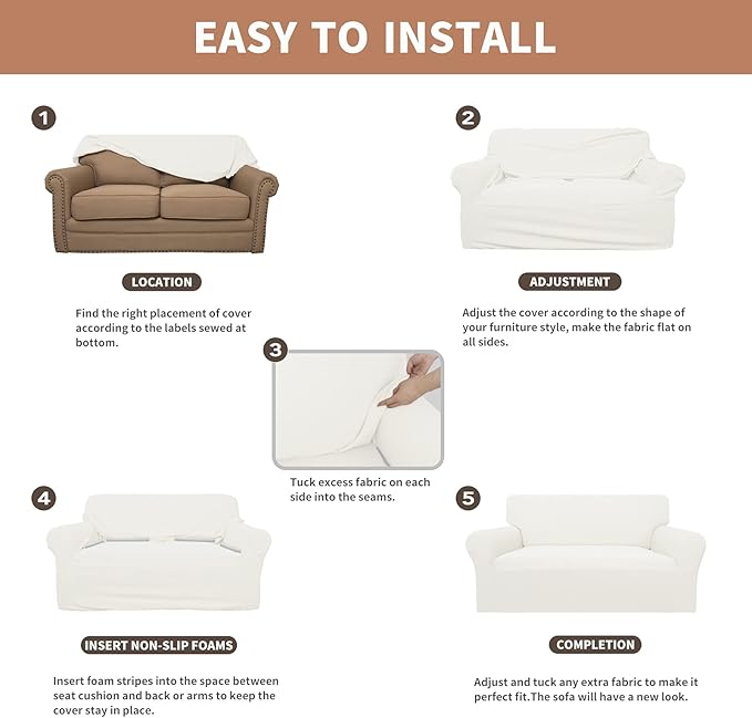 Easy-Going 100% Waterproof Oversized Loveseat Couch Cover, Dual Waterproof Sofa - Image 5