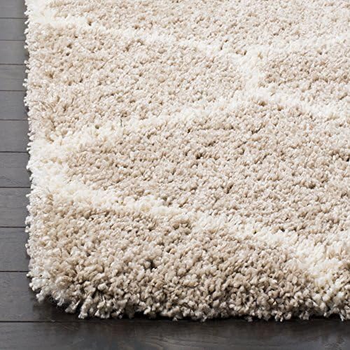 SAFAVIEH Hudson Shag Accent Rug 2x3, Plush Trellis Beige & Ivory SGH280S