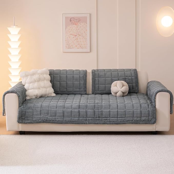 Couch Cover for Dogs Washable, Fuzzy Pet Couch Covers for 3 Cushion Sofa Pet - Image 2