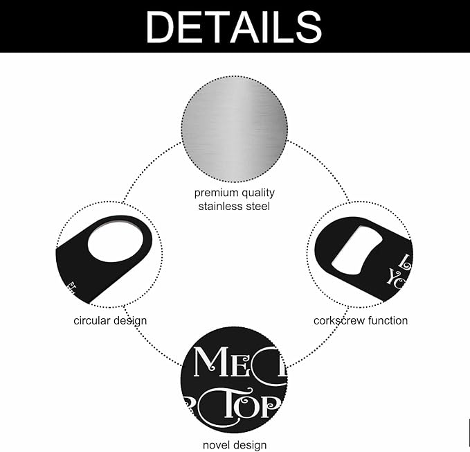 Take Your Top Off Stainless Steel Bottle Opener Funny Saying Quotes Black Flat - Image 3