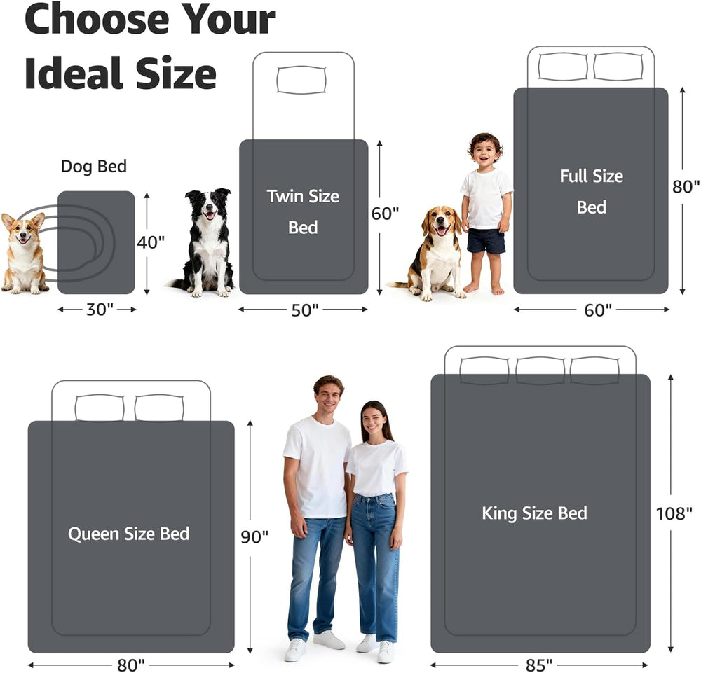 LOOBANI Waterproof Blanket for Bed, Soft Flannel Twin Bed Blanket 60" x ...