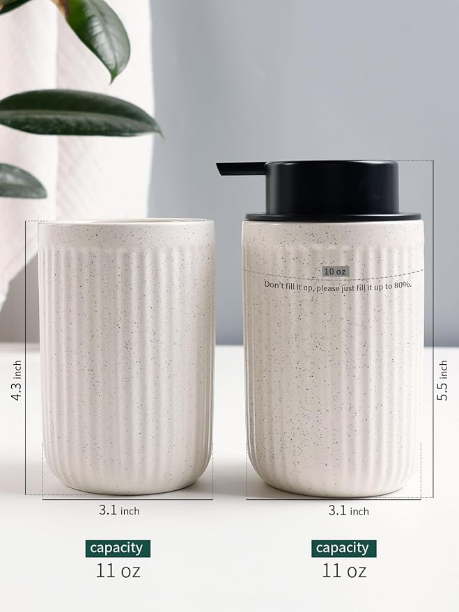 Bosilunlife Soap Dispenser and Toothbrush Holder Set - 11Oz Foam Soap Dispenser - Image 2