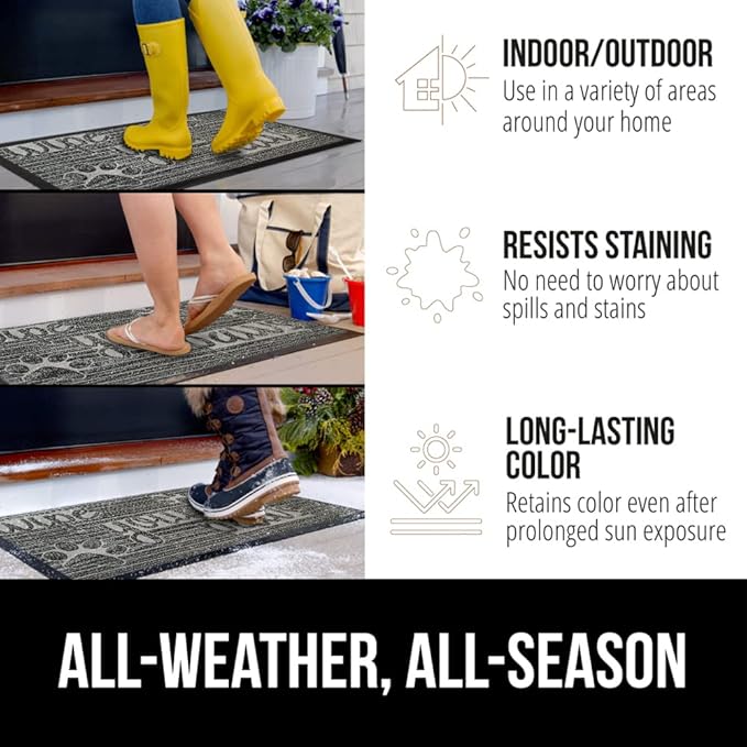 GORILLA GRIP 100% Waterproof All-Season WeatherMAX Doormat 35x23, US Designed - Image 3