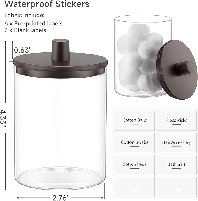 TIPGO Glass Qtip Holder Dispenser - Image 3