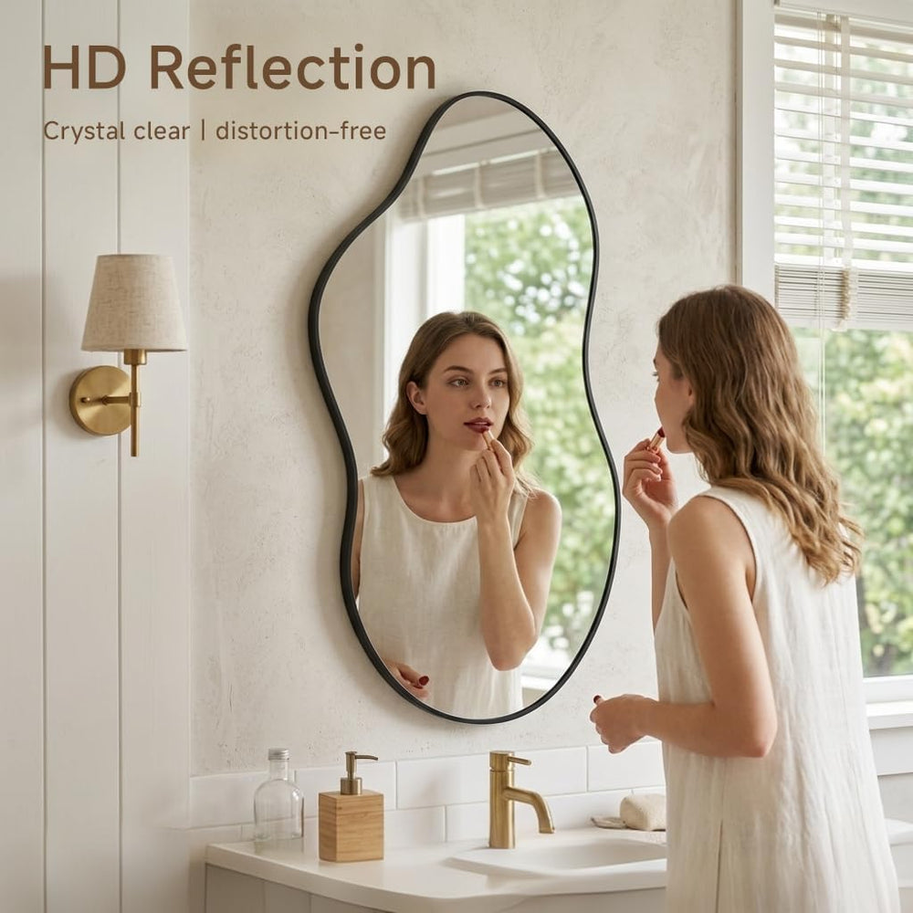 24"X40" Wall Mirror Irregular Mirror for Bathroom Bedroom & Ent...