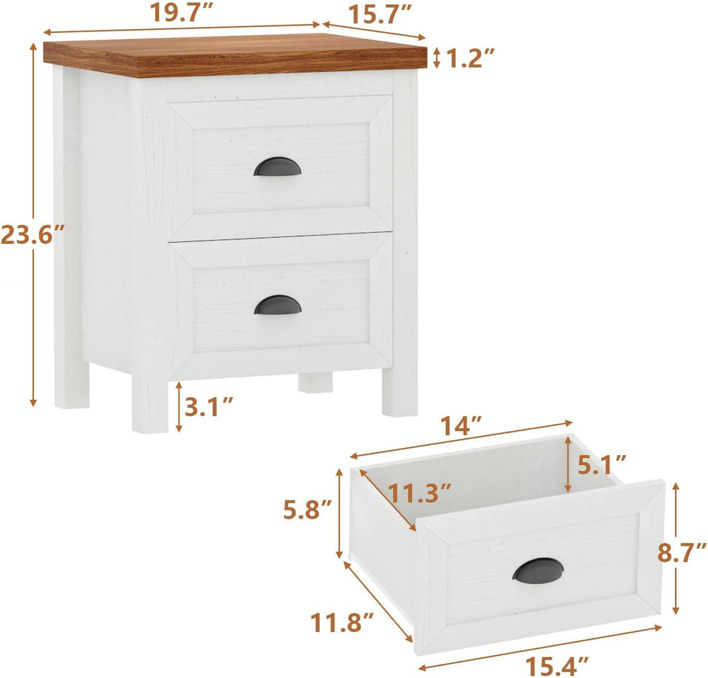 Antique White 7 Drawer Double Dresser & 2 Nightstands, 3 Pcs Bedroom Set