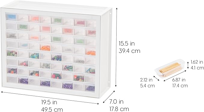 IRIS USA Small Parts Storage Cabinet, Made in USA, 64-Drawer Organizer Chest - Image 3