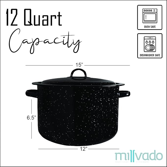 Millvado Granite 12 Qt Stockpot, Nonstick Soup Pot - Image 6