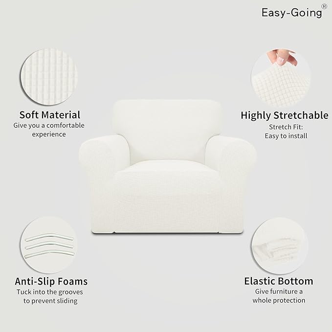 Easy-Going Stretch Oversized Chair Sofa Slipcover 1-Piece Couch Sofa Cover - Image 4