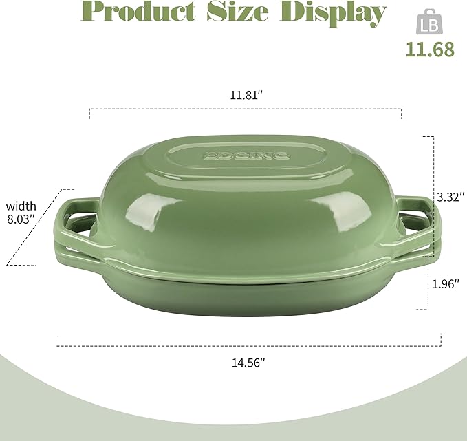 EDGING CASTING Enameled Cast Iron Oval Dutch Oven Pot - Image 2