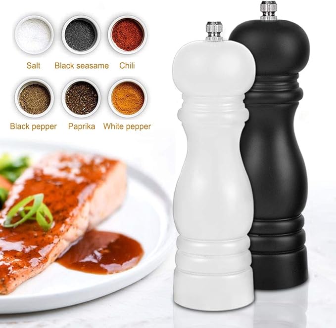 Premium Salt and Pepper Grinder Set of 2, Wood Salt and Pepper Shakers - Image 5