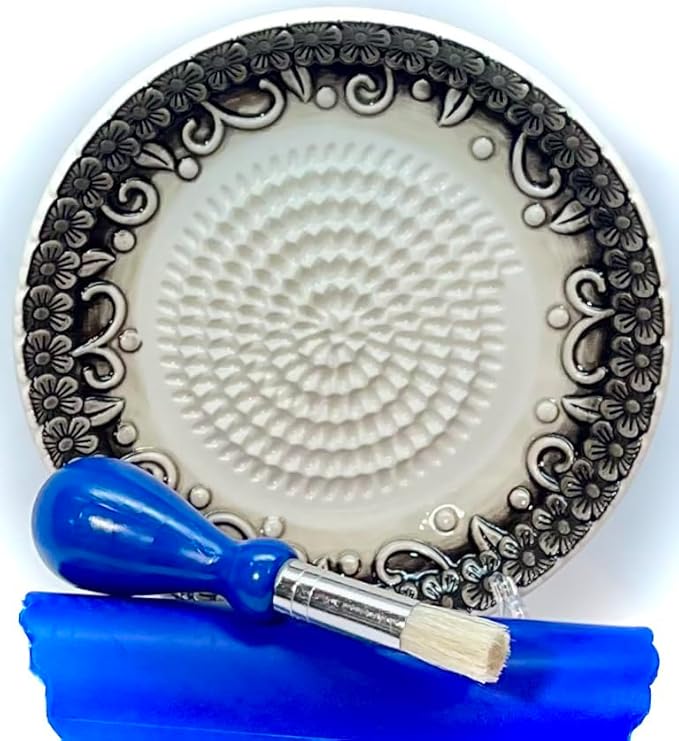 BonCera, All-in-one Premium Ceramic Garlic Grater Plate 4-Piece Set by BonCera
