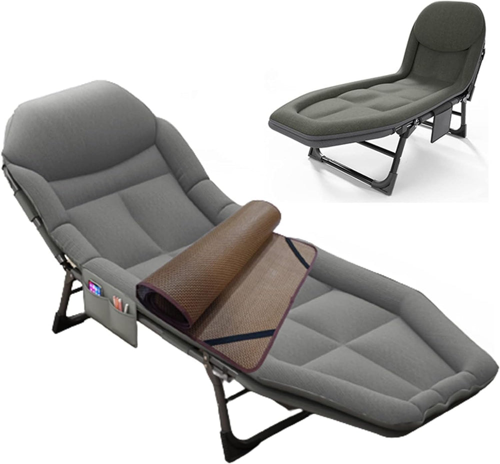 Camping Cot for Adults with Cushion, Portable Folding Camping Cot, 5-Position...