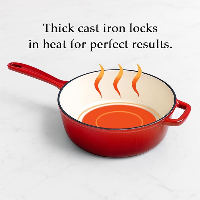 QuliMetal Nonstick Enameled Cast Iron Cookware Set, 4-Piece Pots and Pans Set - Image 5